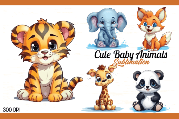 Download Cute Baby Animals Sublimation Clipart - Premium Resources