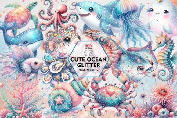 Download Cute Ocean Glitter Clipart PNG Graphics - Glitter clipart Collection