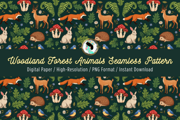 Download Woodland Animal Forest Seamless Pattern - Woodland animal Collection