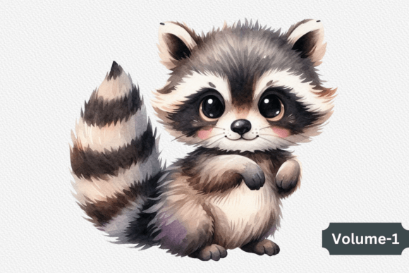 Download Watercolor Raccoon Clipart PNG Volume –1 - Premium Resources