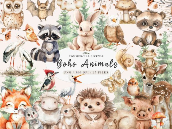 Download Boho Woodland Animals Clipart, Cute Wood - Woodland animal Collection